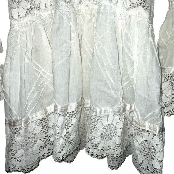Vintage Minna Lee Two Piece Cotton & Lace Skirt Suit Size S - Picture 10 of 11